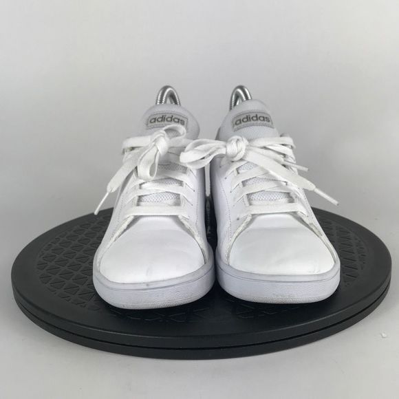 Adidas Advantage White/Leopard Print Athletic Shoes FY8875 Youth Size 2.5Y - Picture 2 of 12